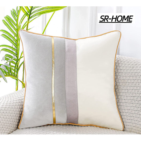 Bungalow Rose Striped Velvet Pillow Cover Wayfair